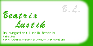 beatrix lustik business card